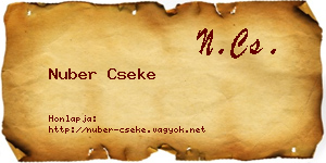Nuber Cseke névjegykártya